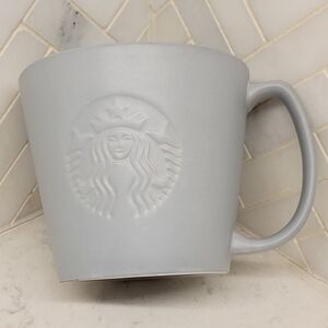 Starbucks Embossed Logo Ceramic Mug in Light Gray
